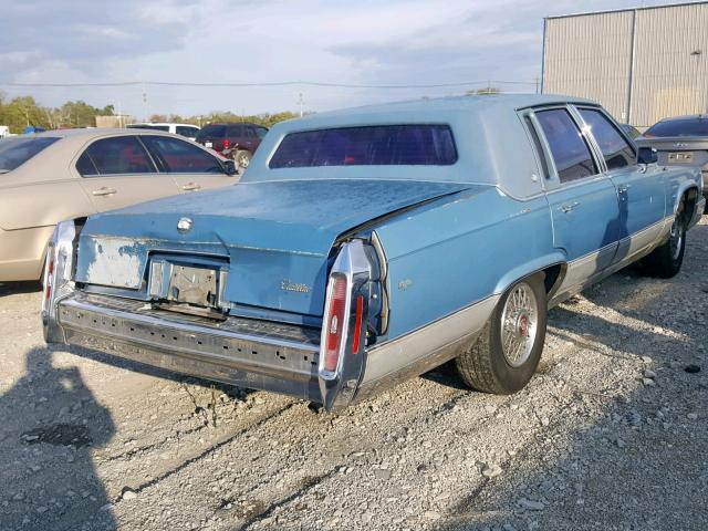 1G6DW54Y0LR730281 - 1990 CADILLAC BROUGHAM BLUE photo 4