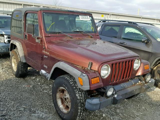 1J4FA49S22P727759 - 2002 JEEP WRANGLER / BURGUNDY photo 1