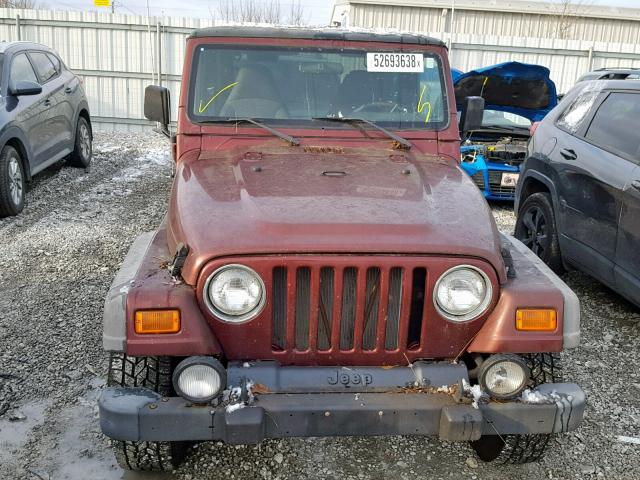 1J4FA49S22P727759 - 2002 JEEP WRANGLER / BURGUNDY photo 9