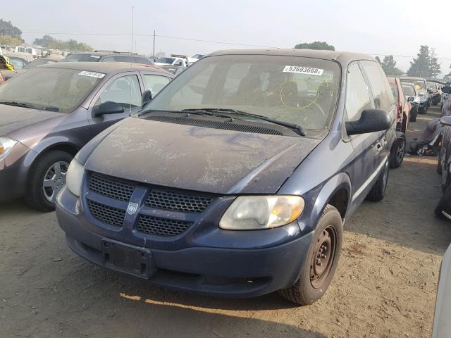 1D4GP25B23B245569 - 2003 DODGE CARAVAN SE BLUE photo 2