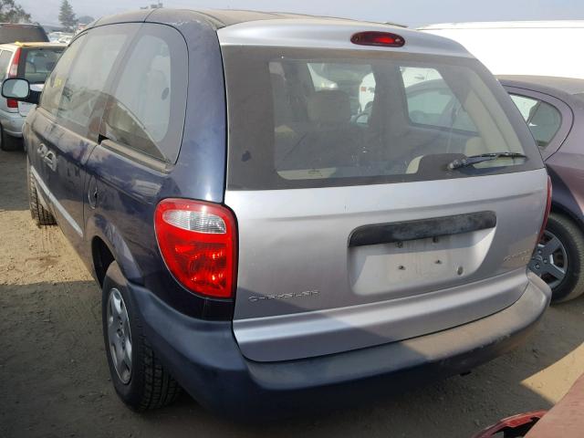 1D4GP25B23B245569 - 2003 DODGE CARAVAN SE BLUE photo 3