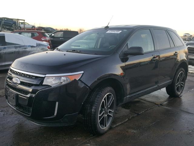 2FMDK4JC3EBB64971 - 2014 FORD EDGE SEL BLACK photo 2