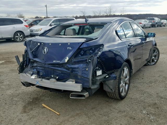 19UUA9F76DA001856 - 2013 ACURA TL ADVANCE BLUE photo 4