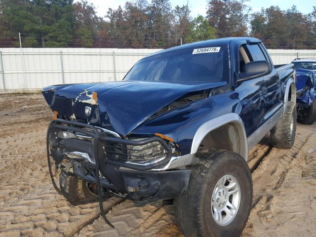 1B7GG2AN51S214410 - 2001 DODGE DAKOTA QUA BLUE photo 2