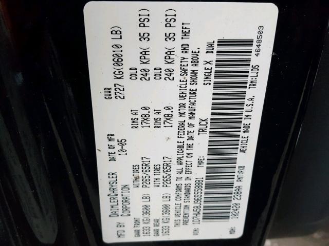 1D7HW58J96S558881 - 2006 DODGE DAKOTA QUA BLACK photo 10