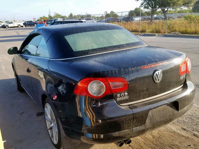 WVWDA71F77V050059 - 2007 VOLKSWAGEN EOS 2.0T S BLACK photo 3