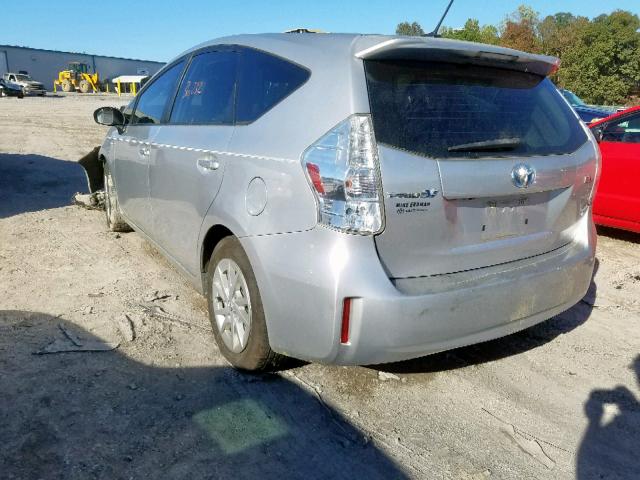 JTDZN3EU7D3263158 - 2013 TOYOTA PRIUS V SILVER photo 3