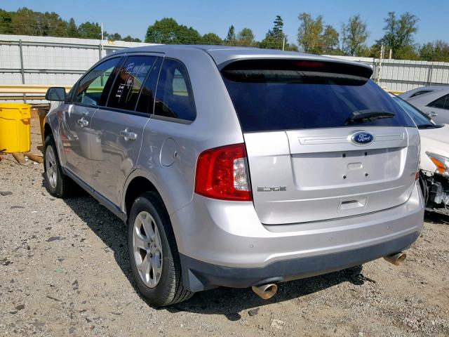 2FMDK3JC7DBB16561 - 2013 FORD EDGE SEL SILVER photo 3