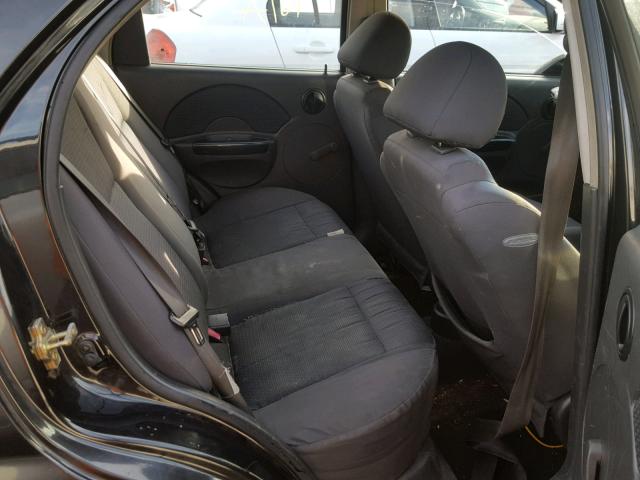 KL1TD56696B649908 - 2006 CHEVROLET AVEO BASE Қара фото 6