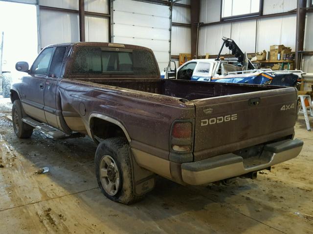 3B7KF23602M296804 - 2002 DODGE RAM 2500 BURGUNDY photo 3