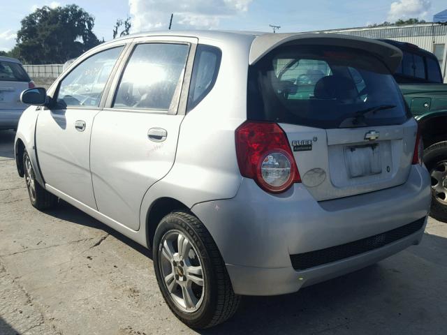 KL1TG66E29B305331 - 2009 CHEVROLET AVEO LT SILVER photo 3