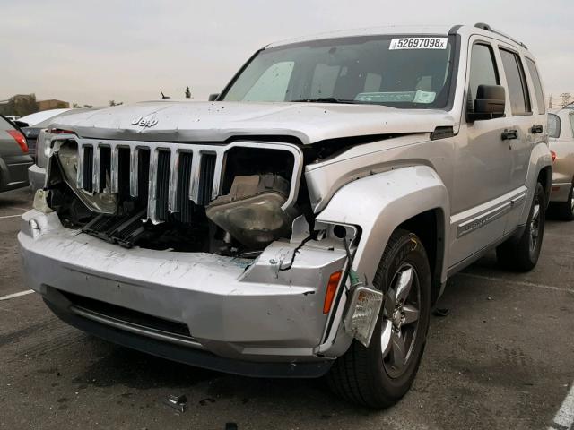 1J8GP58K98W107949 - 2008 JEEP LIBERTY LI SILVER photo 2