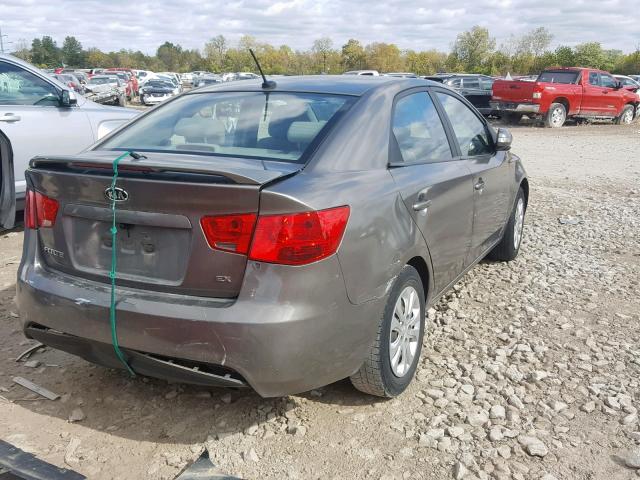 KNAFU4A24A5880689 - 2010 KIA FORTE EX GRAY photo 4