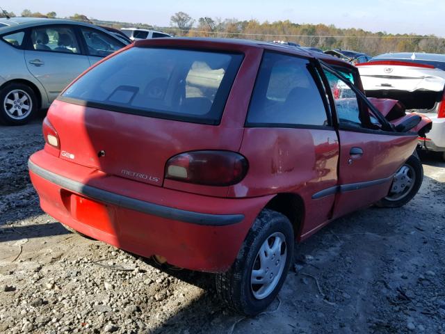 2C1MR2293V6708138 - 1997 GEO METRO LSI RED photo 4