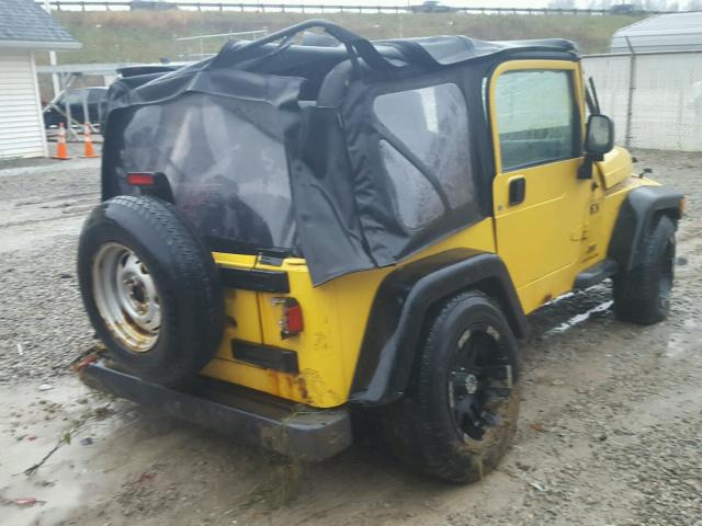 1J4FA39S04P793059 - 2004 JEEP WRANGLER X YELLOW photo 4