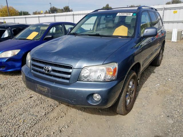 JTEEP21A960159849 - 2006 TOYOTA HIGHLANDER BLUE photo 2