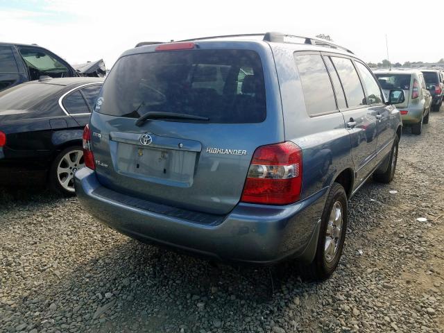 JTEEP21A960159849 - 2006 TOYOTA HIGHLANDER BLUE photo 4