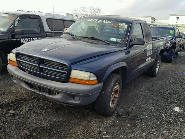 1D7GL12XX3S105377 - 2003 DODGE DAKOTA SXT BLUE photo 2