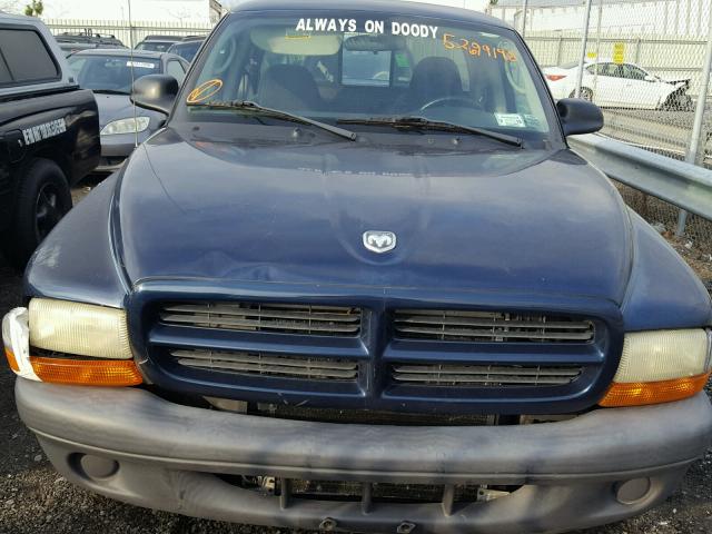 1D7GL12XX3S105377 - 2003 DODGE DAKOTA SXT BLUE photo 7