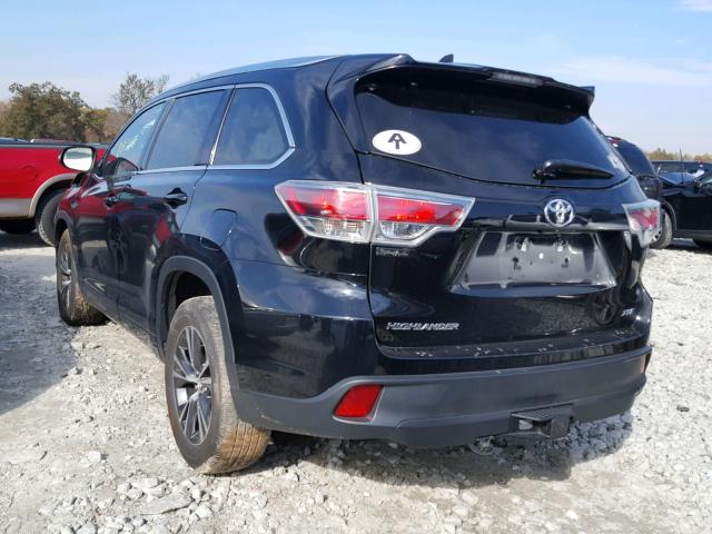 5TDKKRFH4GS505602 - 2016 TOYOTA HIGHLANDER BLACK photo 3