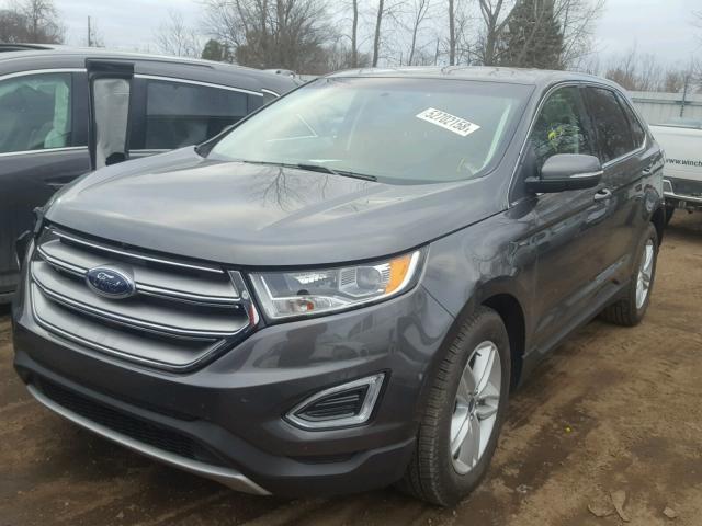 2FMPK4J84JBB28564 - 2018 FORD EDGE SEL GRAY photo 2