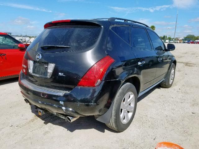 JN8AZ08W87W622439 - 2007 NISSAN MURANO SL BLACK photo 4