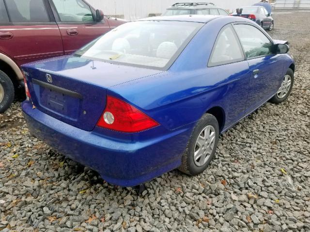 1HGEM221X4L022850 - 2004 HONDA CIVIC DX V BLUE photo 4