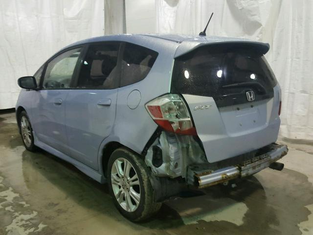 JHMGE88439S034133 - 2009 HONDA FIT SPORT BLUE photo 3