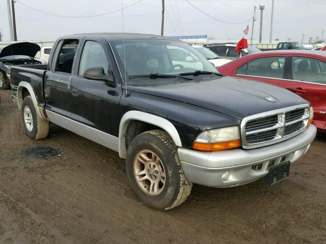 1D7HL48X03S340122 - 2003 DODGE DAKOTA QUA BLACK photo 1