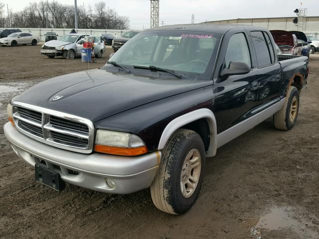 1D7HL48X03S340122 - 2003 DODGE DAKOTA QUA BLACK photo 2