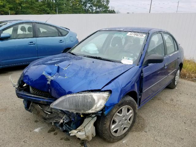 2HGES16315H513690 - 2005 HONDA CIVIC DX V BLUE photo 2