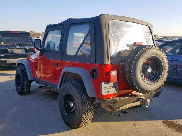 1J4FA29S85P381192 - 2005 JEEP WRANGLER / RED photo 3