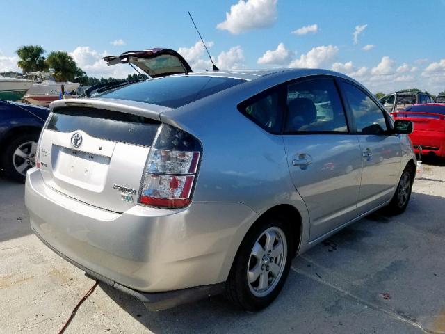 JTDKB20U957056261 - 2005 TOYOTA PRIUS SILVER photo 4