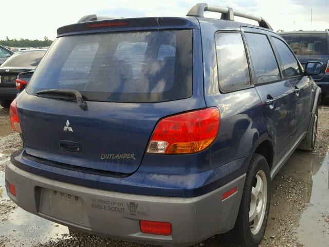 JA4LX31G73U064419 - 2003 MITSUBISHI OUTLANDER BLUE photo 4