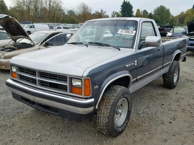 1B7GR14M1HS375760 - 1987 DODGE DAKOTA GRAY photo 2