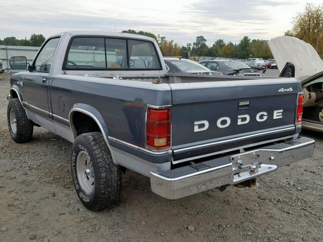 1B7GR14M1HS375760 - 1987 DODGE DAKOTA GRAY photo 3