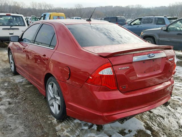 3FAHP0KCXCR396051 - 2012 FORD FUSION SPO RED photo 3