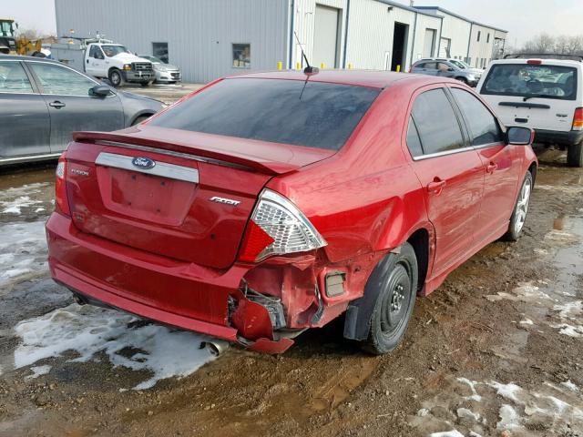 3FAHP0KCXCR396051 - 2012 FORD FUSION SPO RED photo 4