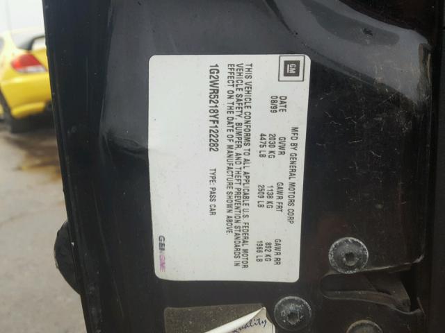 1G2WR5218YF122282 - 2000 PONTIAC GRAND PRIX შავი ფოტო 10