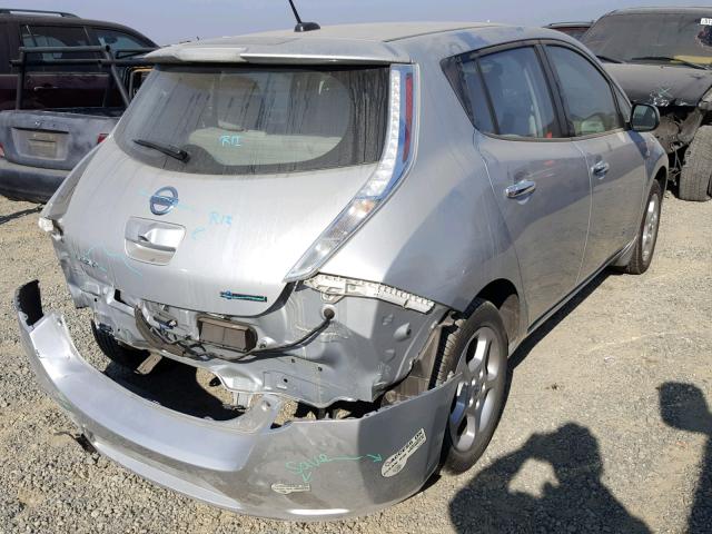 JN1AZ0CPXCT025576 - 2012 NISSAN LEAF SV SILVER photo 4