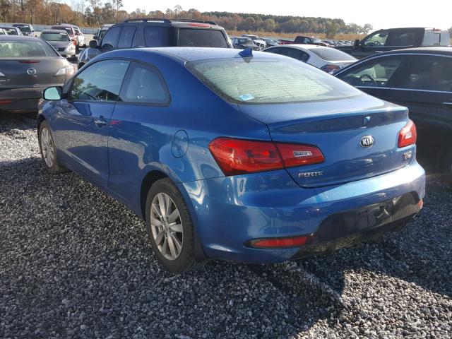 KNAFX6A8XE5162299 - 2014 KIA FORTE EX BLUE photo 3