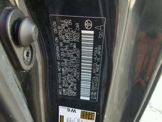 JTKDE177X70168081 - 2007 TOYOTA SCION TC 黑色 照片 10