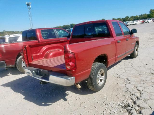 1D7HA182X7S100669 - 2007 DODGE RAM 1500 S RED photo 4