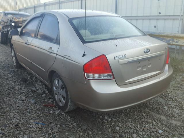 KNAFE121285517299 - 2008 KIA SPECTRA EX BEIGE photo 3