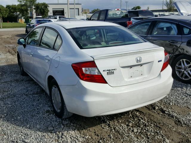 2HGFB2F67CH322924 - 2012 HONDA CIVIC HF WHITE photo 3