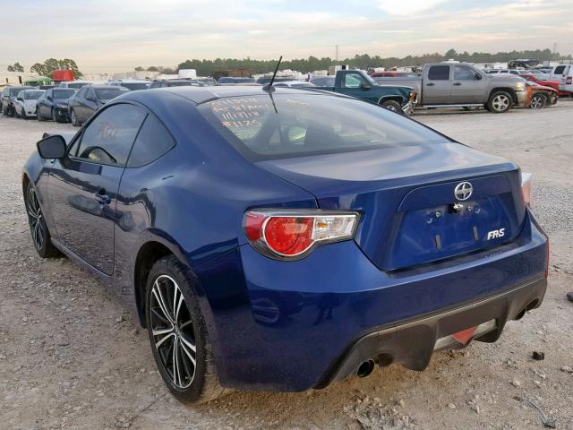 JF1ZNAA14D2711125 - 2013 TOYOTA SCION FR-S BLUE photo 3