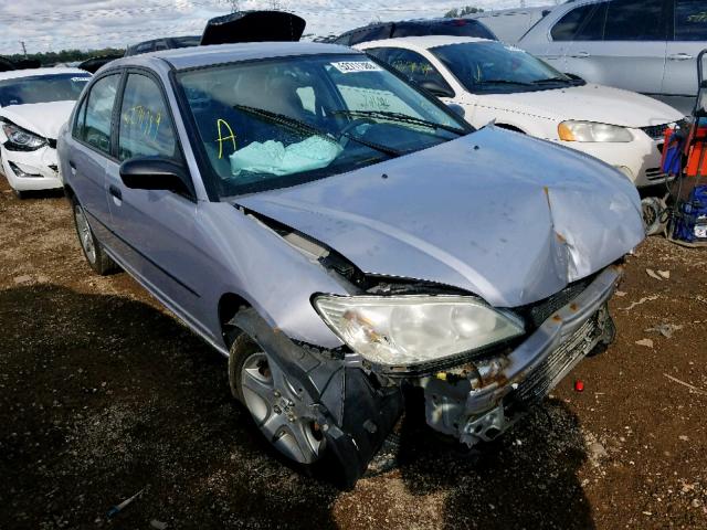 1HGES16395L018236 - 2005 HONDA CIVIC DX V SILVER photo 1