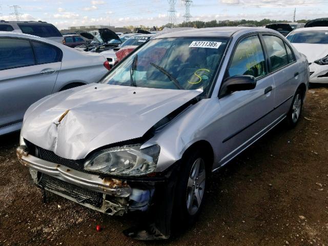 1HGES16395L018236 - 2005 HONDA CIVIC DX V SILVER photo 2