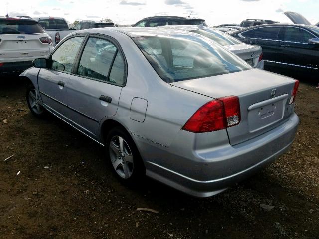 1HGES16395L018236 - 2005 HONDA CIVIC DX V SILVER photo 3