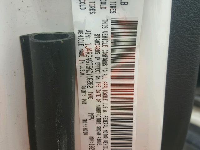 1J4RG4GT5AC116282 - 2010 JEEP COMMANDER Ağ foto 10